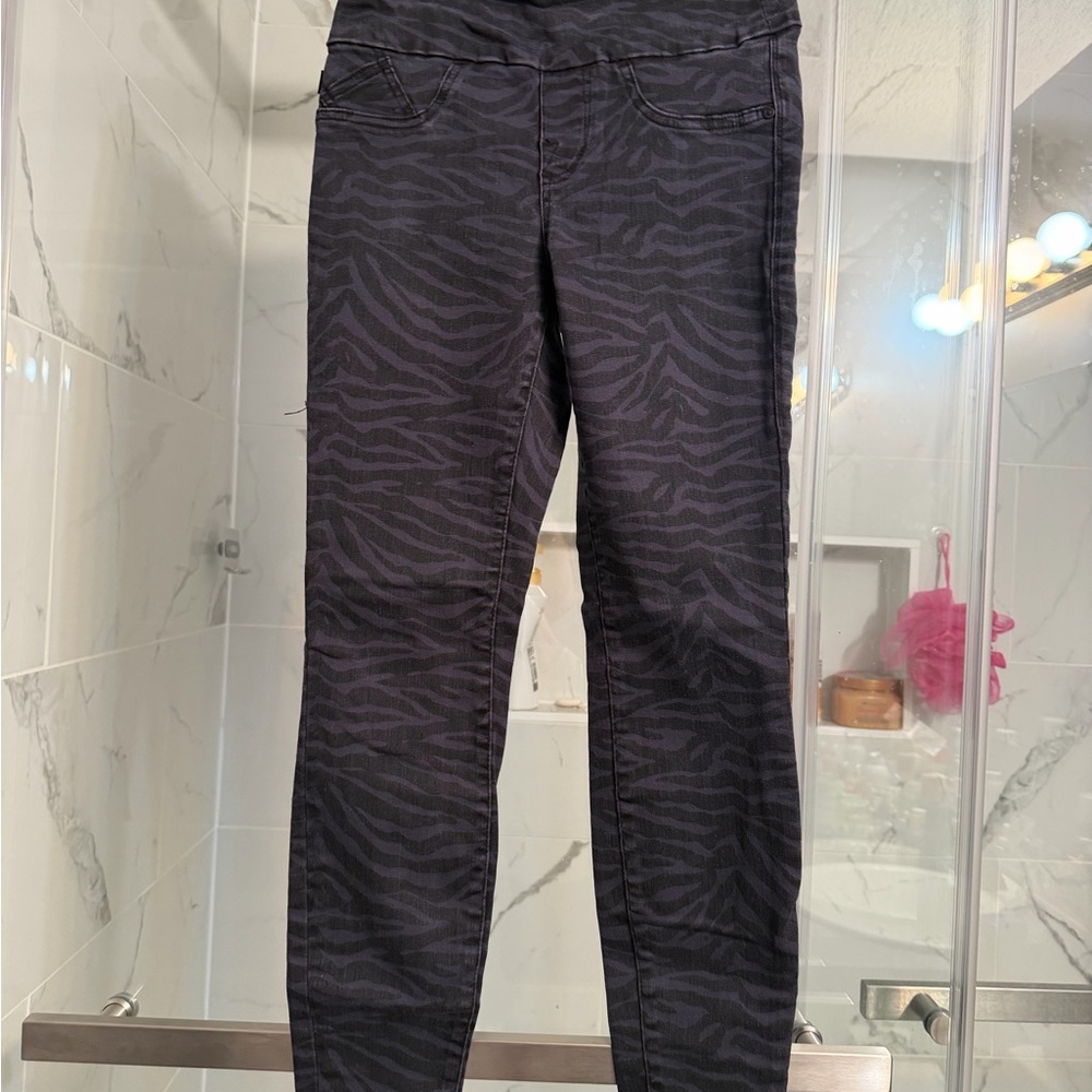 Black Zebra Print Skinny Jeans